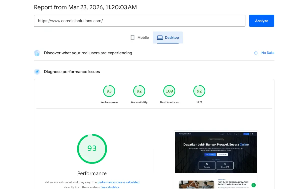 Coredigi Solutions performance 1