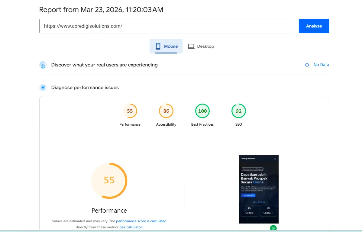Coredigi Solutions performance 2