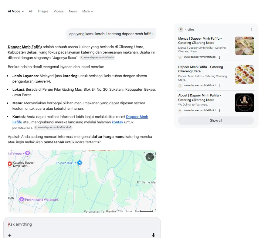 Hasil AI Search Relevan