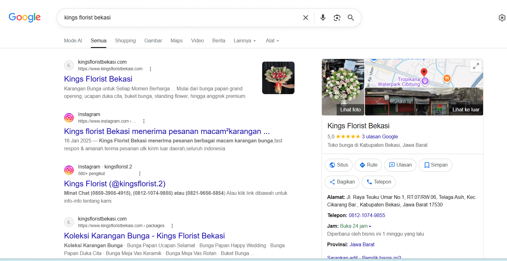 Kings Florist Bekasi porto