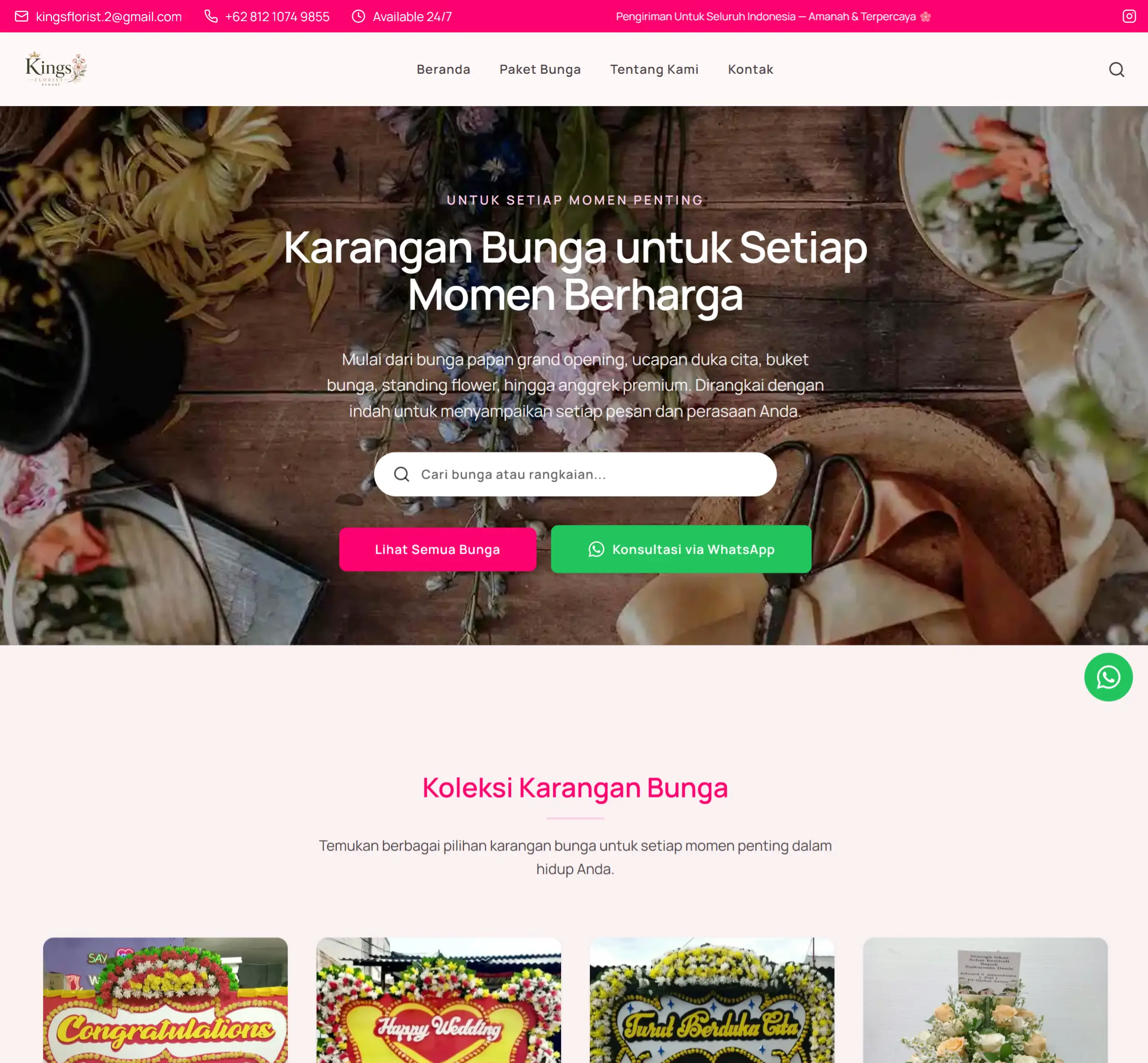 Kings Florist Bekasi Porto